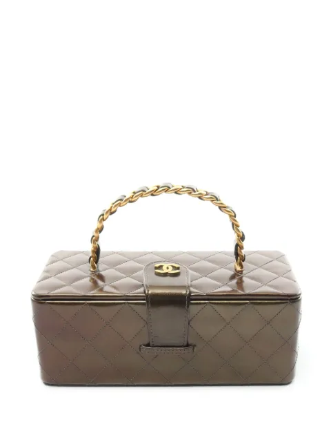 CHANEL Pre-Owned 1994-1996 CC diamond-quilted vanity handbag Brown 874798