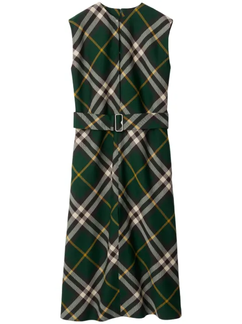 Burberry NovaCheck wool midi dress Green 8083057