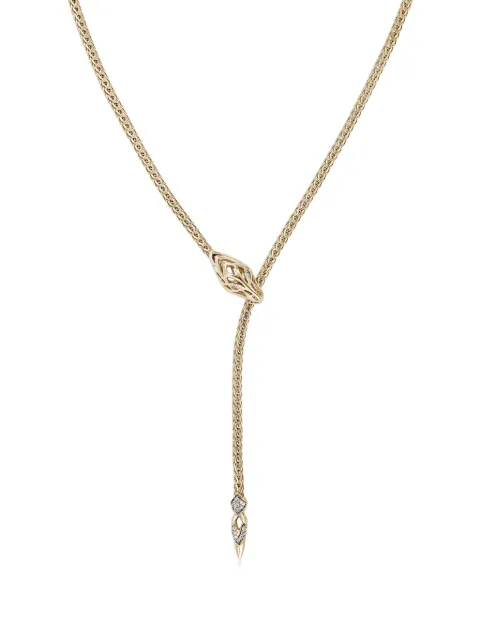 John Hardy 14kt yellow gold Naga Lariat white diamonds necklace Gold NGGX6034922DI