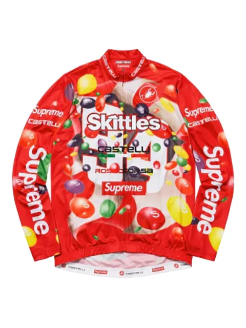 Supreme x Skittles x Castelli long-sleeve cycling jersey Red 8500485023