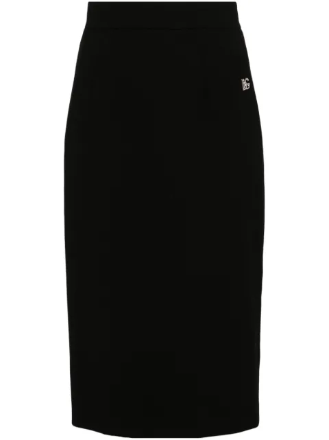 Dolce & Gabbana virgin wool pencil midi skirt Black F4CJGTFUBFX