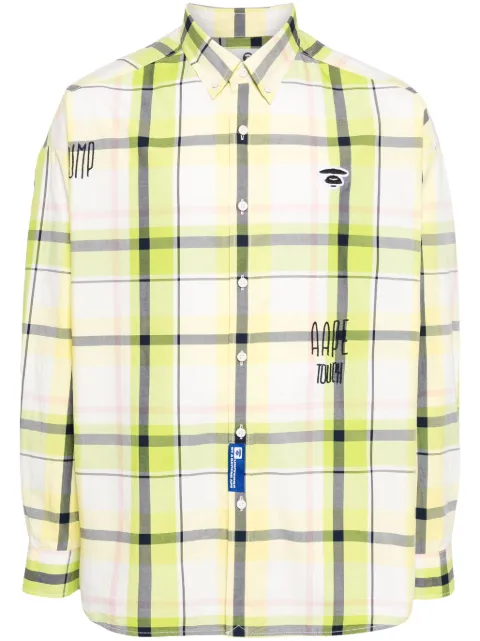 AAPE BY *A BATHING APE® plaid cotton shirt Green AST8479XXM