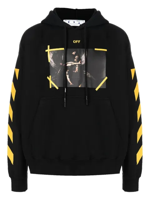 Off-White Diagonal Arrow Caravaggio Narcist Skate Hoodie "Black" Black OMBB085C99FLE00