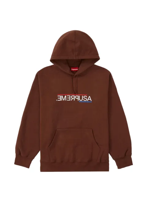 Supreme USA long-sleeve hoodie Brown FW21SW79