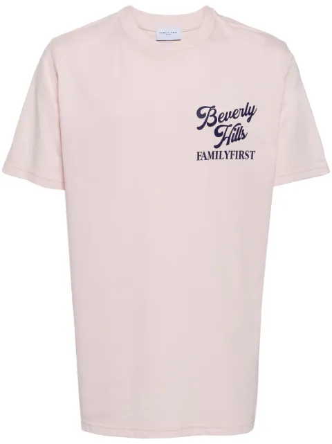 Family First logo-print cotton T-shirt Pink TS2415