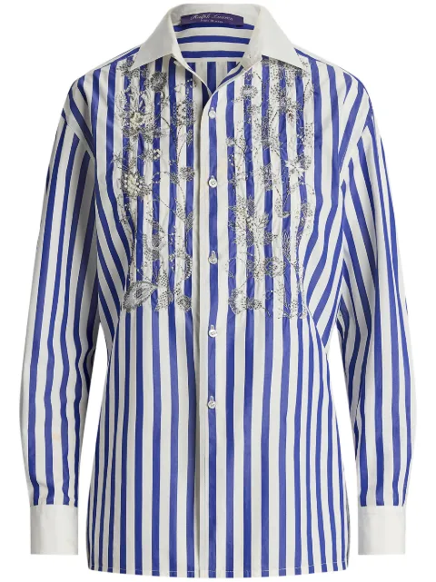 Ralph Lauren Collection Capri embellished cotton shirt Blue 290940877001
