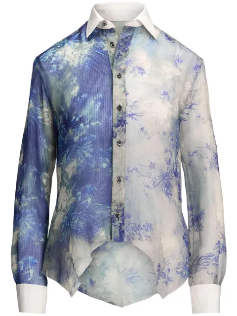 Ralph Lauren Collection Nancie floral-print silk shirt Blue 290951143001