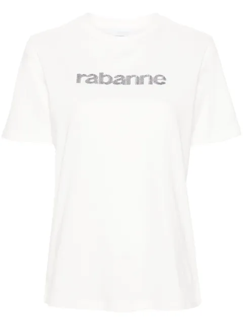 Rabanne sequined-logo cotton T-shirt White 24PJTE145CO0481
