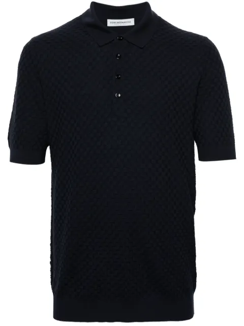 GOES BOTANICAL interlock merino wool polo shirt Blue 122