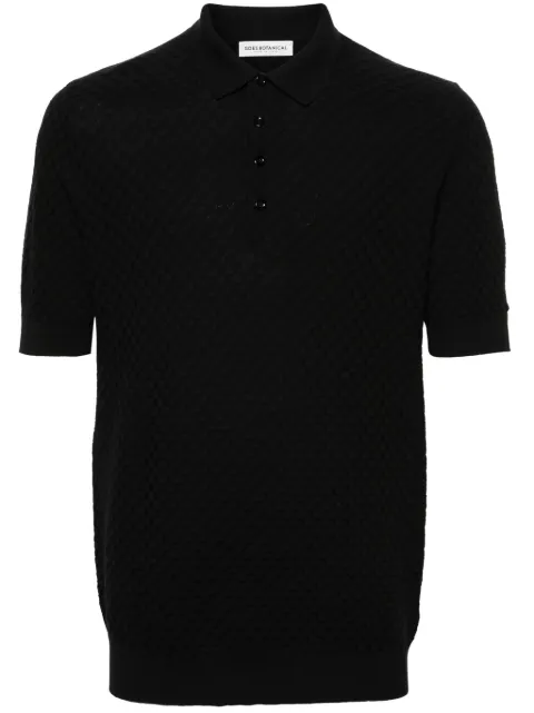 GOES BOTANICAL interlock merino wool polo shirt Black 122