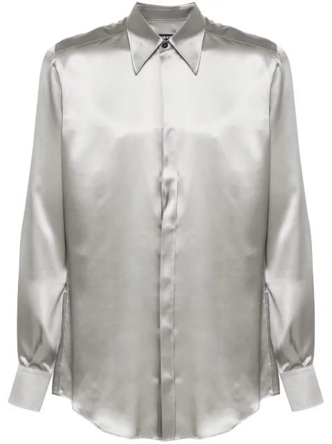 Dolce & Gabbana satin-weave silk shirt Grey G5JL8TGH086