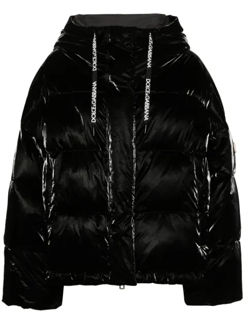 Dolce & Gabbana coated-finish puffer jacket Black F9O01TGDA0X