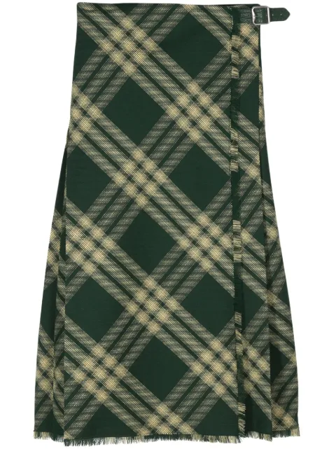 Burberry pleat-detail wool skirt Green 8083032