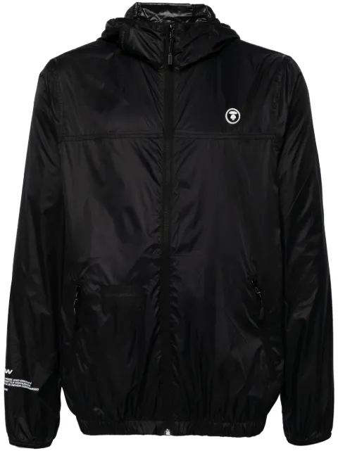 AAPE BY *A BATHING APE® logo-appliqué hooded jacket Black ALJ7637XXM