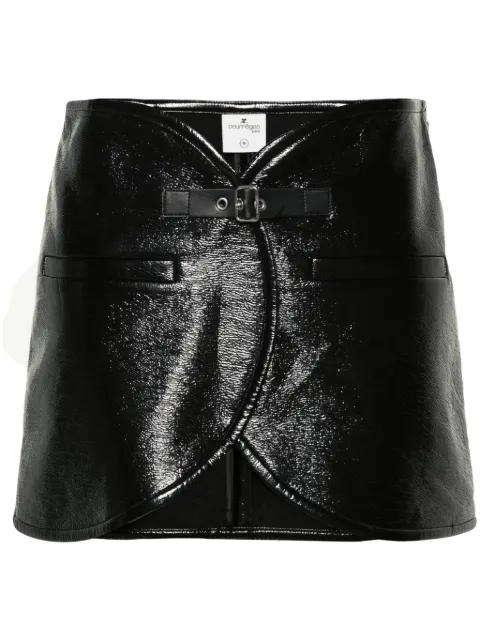 Courrèges Ellipse vinyl mini skirt Black 124CJU143VY0014