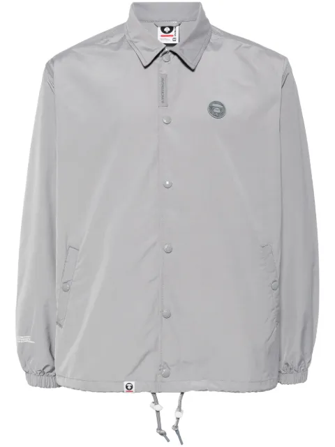 AAPE BY *A BATHING APE® logo-appliqué shirt jacket Grey ALJ7638XXM