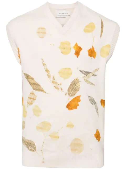 Feng Chen Wang graphic-print knitted vest Neutrals FUS17KT16