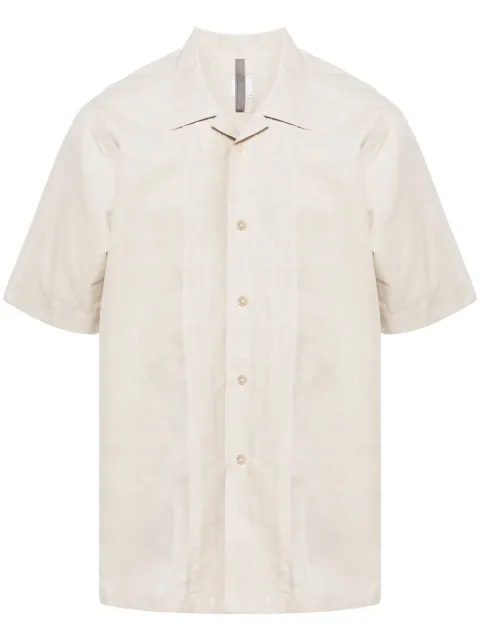 Eleventy bowling-collar short-sleeve shirt Neutrals I75CAMI12TES0I258