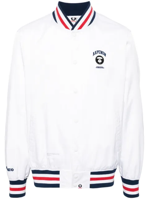AAPE BY *A BATHING APE® stripe-trim bomber jacket White ALJ7639XXM