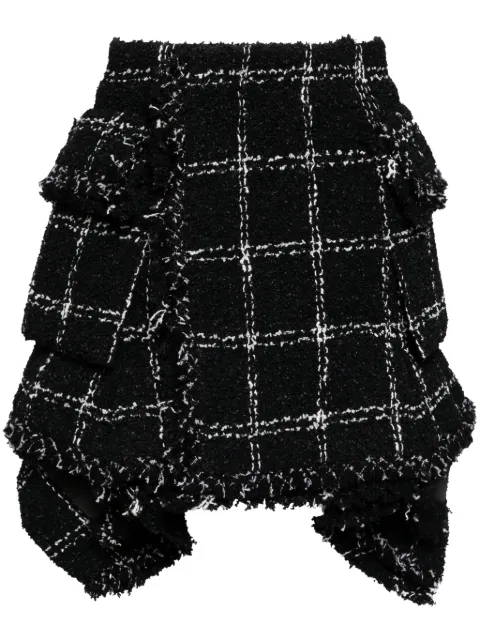 sacai asymmetric tweed skirt Black 2407145