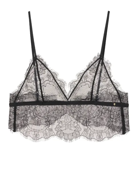 ANINE BING Lace scallop-hem bralette Black A100224000