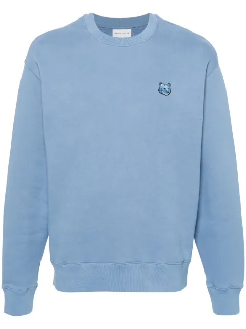 Maison Kitsuné logo-patch cotton sweatshirt Blue MM00316KM0307