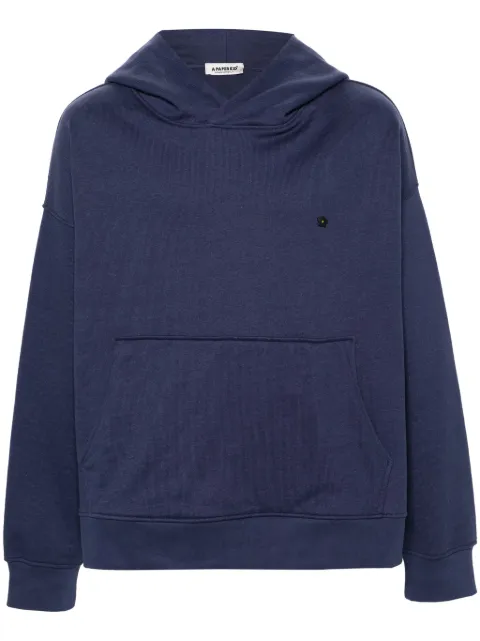 A Paper Kid logo-plaque cotton hoodie Blue S4PKUAHS001