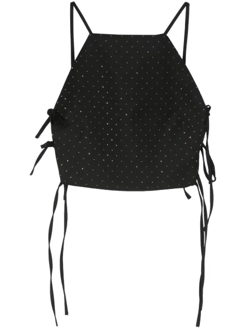 Chiara Ferragni rhinestone-embellished crop top Black 76CBM271N0279