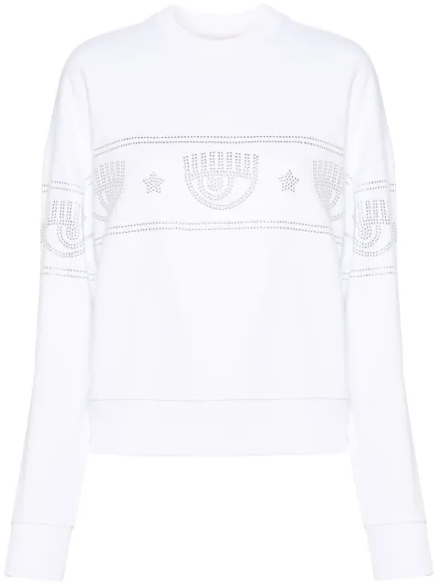 Chiara Ferragni Logomania stud-embellished sweatshirt White 76CBIG03CFG01