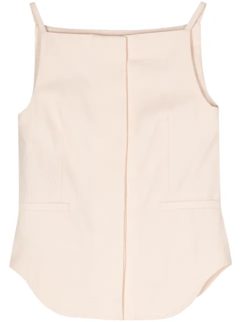 LouLou de Saison twill square-neck top Pink MIHANT