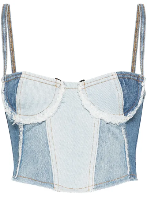 Chiara Ferragni denim cropped top Blue 76CBM259CDC04