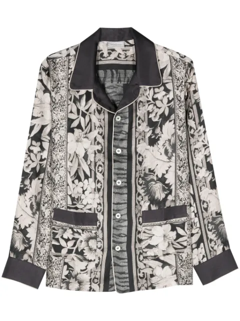 Pierre-Louis Mascia floral-print silk shirt Black ALOESCML12149