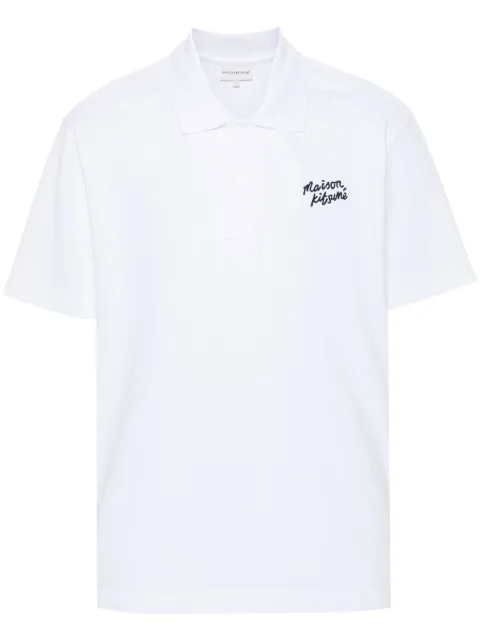 Maison Kitsuné Handwriting cotton polo shirt White MM00201KJ7010