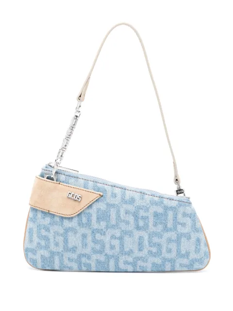 GCDS logo-lettering denim shoulder bag Blue A1CW5214DA2