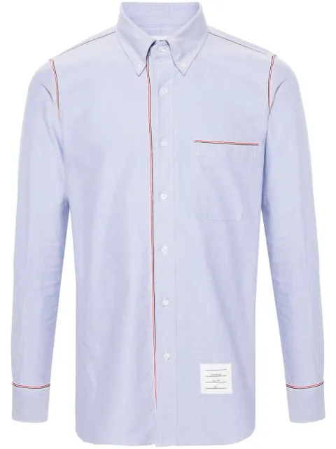 Thom Browne grosgrain-trim cotton shirt Blue MWL406AF0313