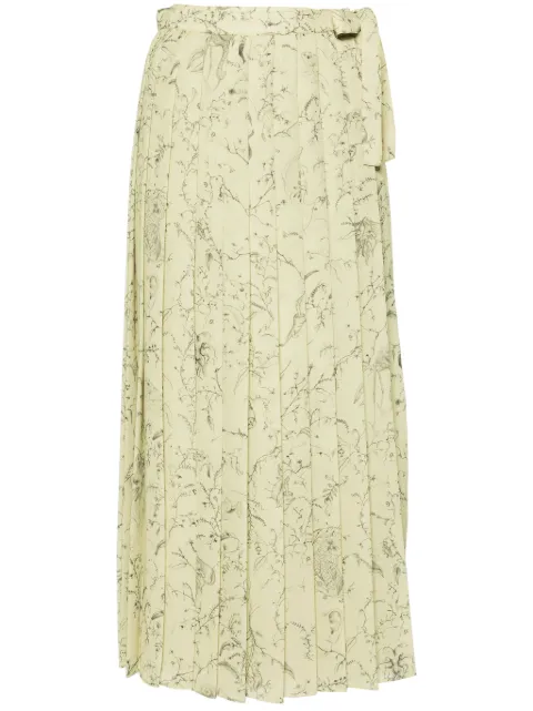 Fabiana Filippi graphic-print pleated skirt Green GND274F700H4320000