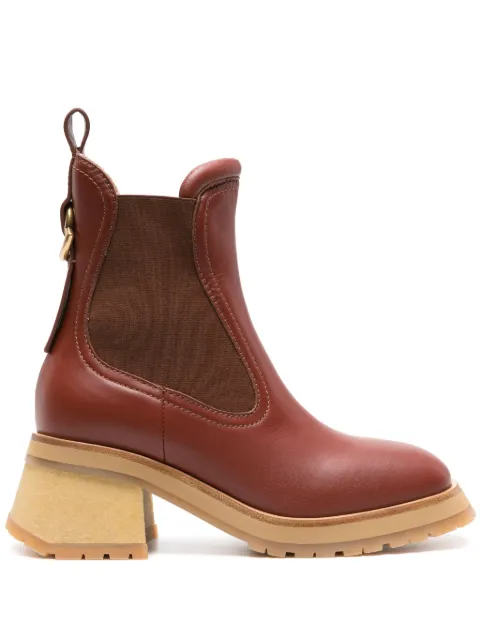Moncler Gigi 70mm leather Chelsea boots Brown J109B4F00030M3777