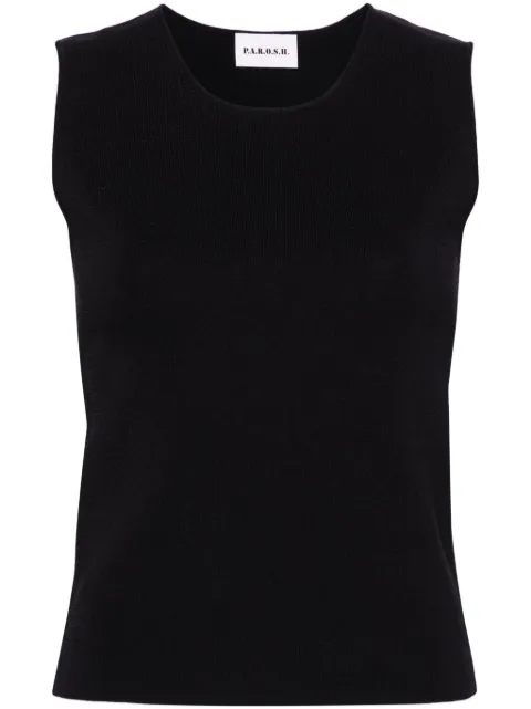 P.A.R.O.S.H. fine-knit tank top Black D510926ROMA24