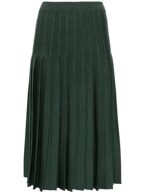 Thom Browne pleated knitted midi skirt Green FKK133AY1042