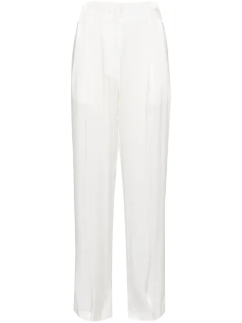 Genny wide-leg satin trousers White 76AJA175N0370