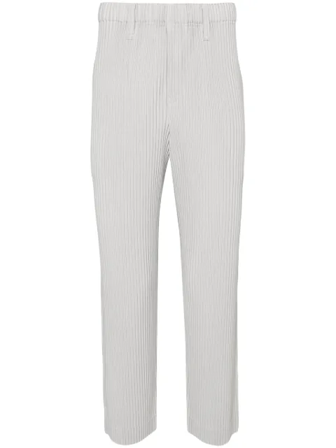 Homme Plissé Issey Miyake Basic tapered plissé trousers Grey HP46JF450