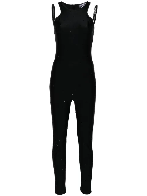 Versace Jeans Couture crystal-embellished halterneck jumpsuit Black 76HANE05CJXXE