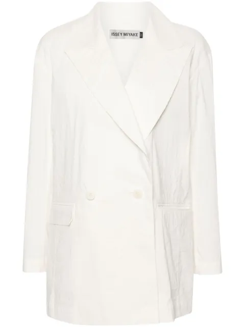 Issey Miyake Shaped Membrane double-breasted blazer White IM46FD563