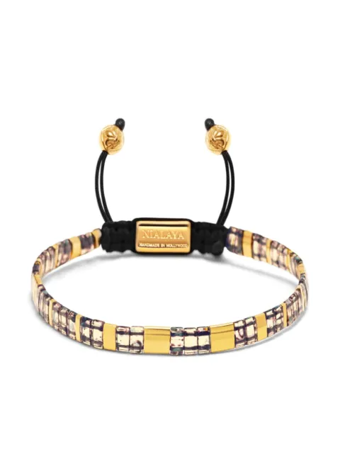 Nialaya Jewelry logo-engraved beaded bracelet Gold MB5010