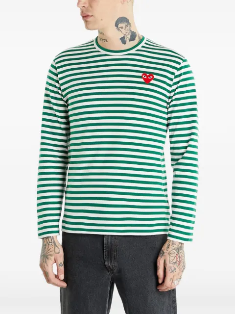 Comme Des Garçons Play logo-patch cotton T-shirt Green AXT164051