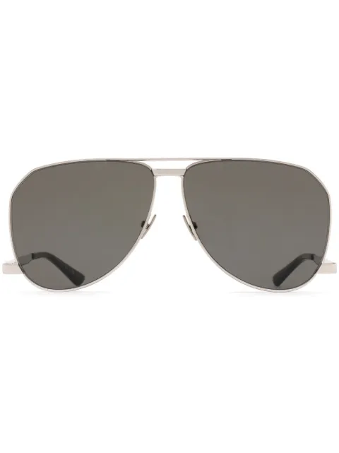 Saint Laurent Eyewear logo-engraved pilot-frame sunglasses Silver SL690DUST