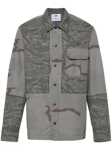 Marine Serre rispstop classic-collar shirt jacket Grey MSI029DWOV0017