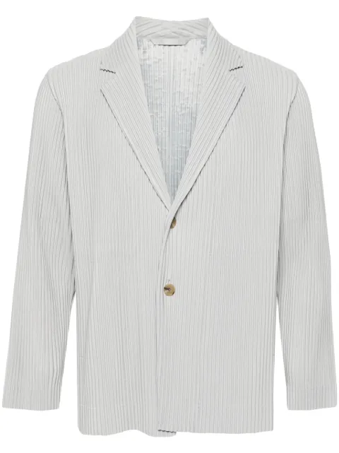 Homme Plissé Issey Miyake plissé-effect single-breasted blazer Grey HP46JD401