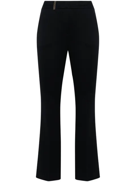 Peserico Ottoman fine-ribbed flared trousers Blue P0473506494
