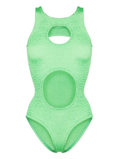 PARAMIDONNA Tara cut-out crinkled swimsuit Green SS24TKW